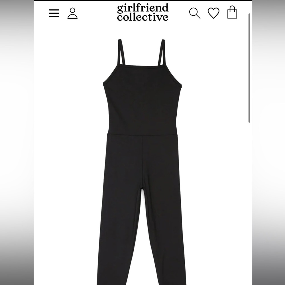 girlfriend collective black cami unitard xs nwt